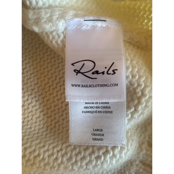 Rails Zoey Ivory Rainbow Stars Sweater L - BCI Cotton Cashmere Blend Modern - Picture 4 of 6